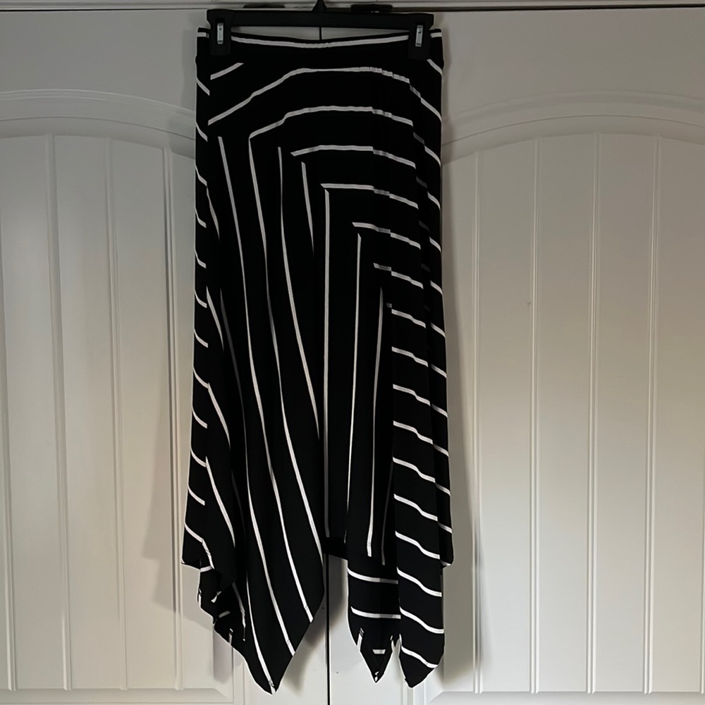 SO Striped Asymmetrical- Hem Skirt Size: S